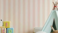 Modern beige and pastel pink striped wallpaper

