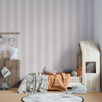 Vertical stripe wallpaper in pink and beige tones

