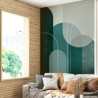 Modern Teal Arches 1 wall mural for minimalist rooms

