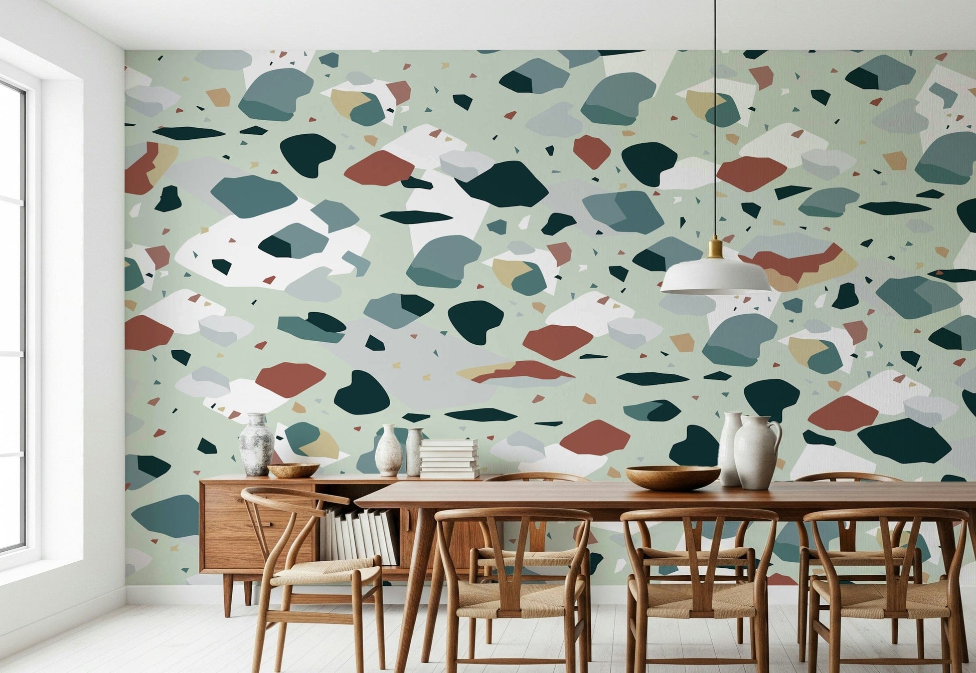 A serene abstract stone wall mural for your decor.