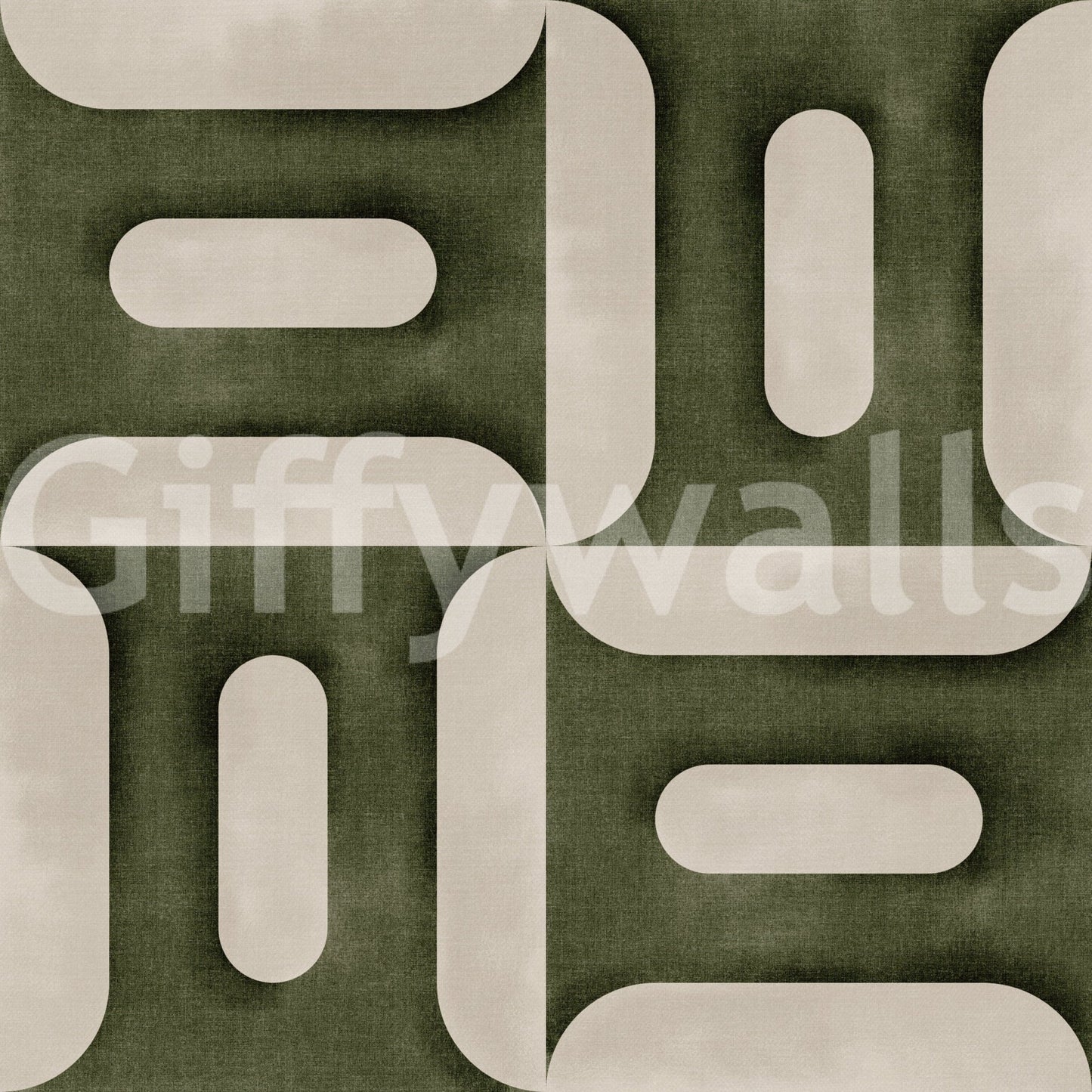 Modern Textured Geometries Olive Wallpaper⁠