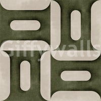 Modern Textured Geometries Olive Wallpaper⁠