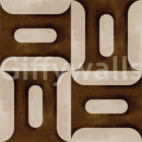 Modern Textured Geometries Umber Wallpaper⁠