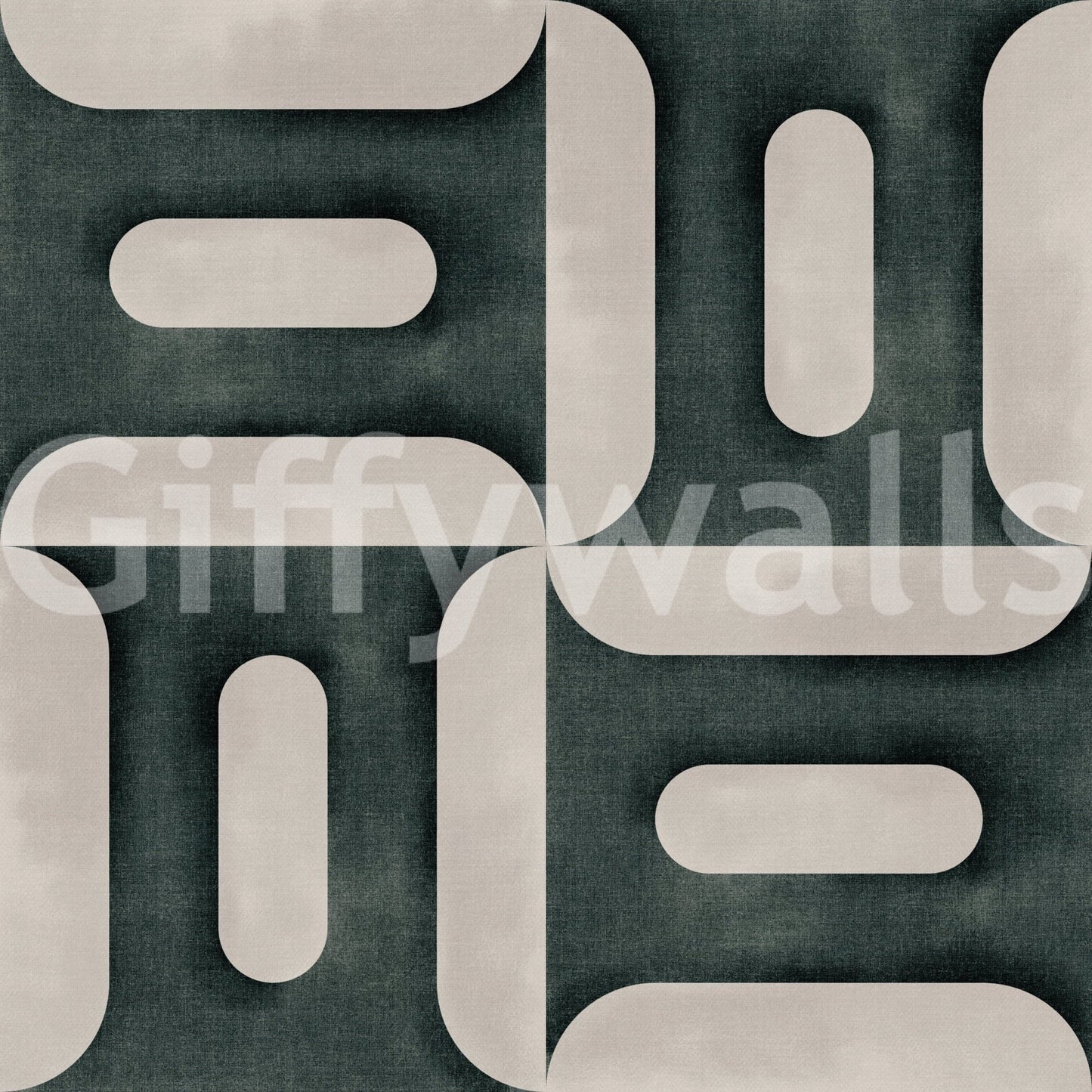 Modern Textured Geometries Vintage Denim Wallpaper⁠
