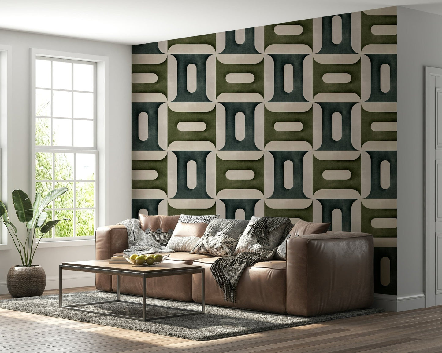 Modern Textured Geometries Winter Wallpaper⁠