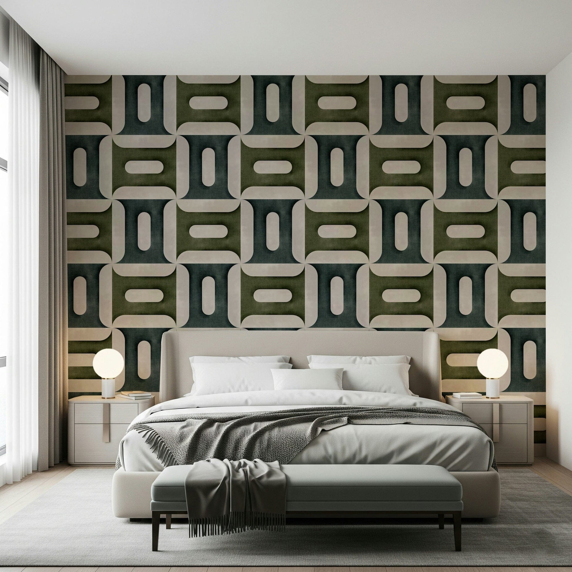Modern Textured Geometries Winter Wallpaper⁠
