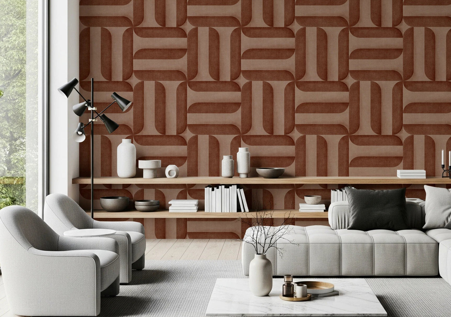 Modern Textured Signs Copper Wallpaper⁠