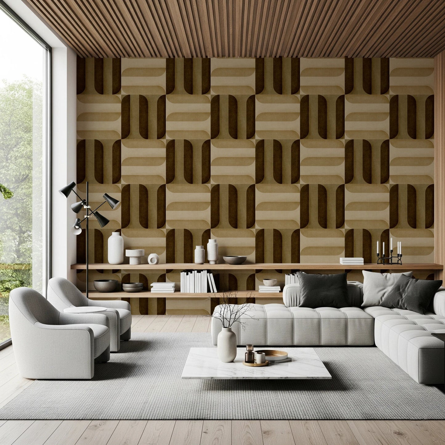 Modern Textured Signs Earthy Wallpaper⁠