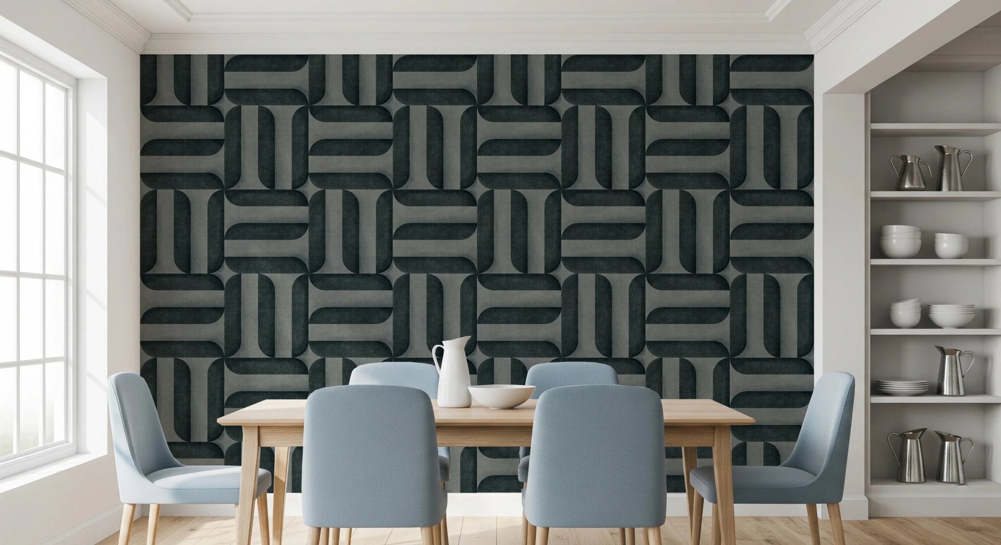 Modern Textured Signs Vintage Denim Wallpaper⁠