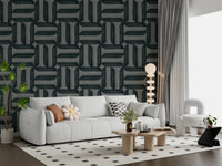 Modern Textured Signs Vintage Denim Wallpaper⁠