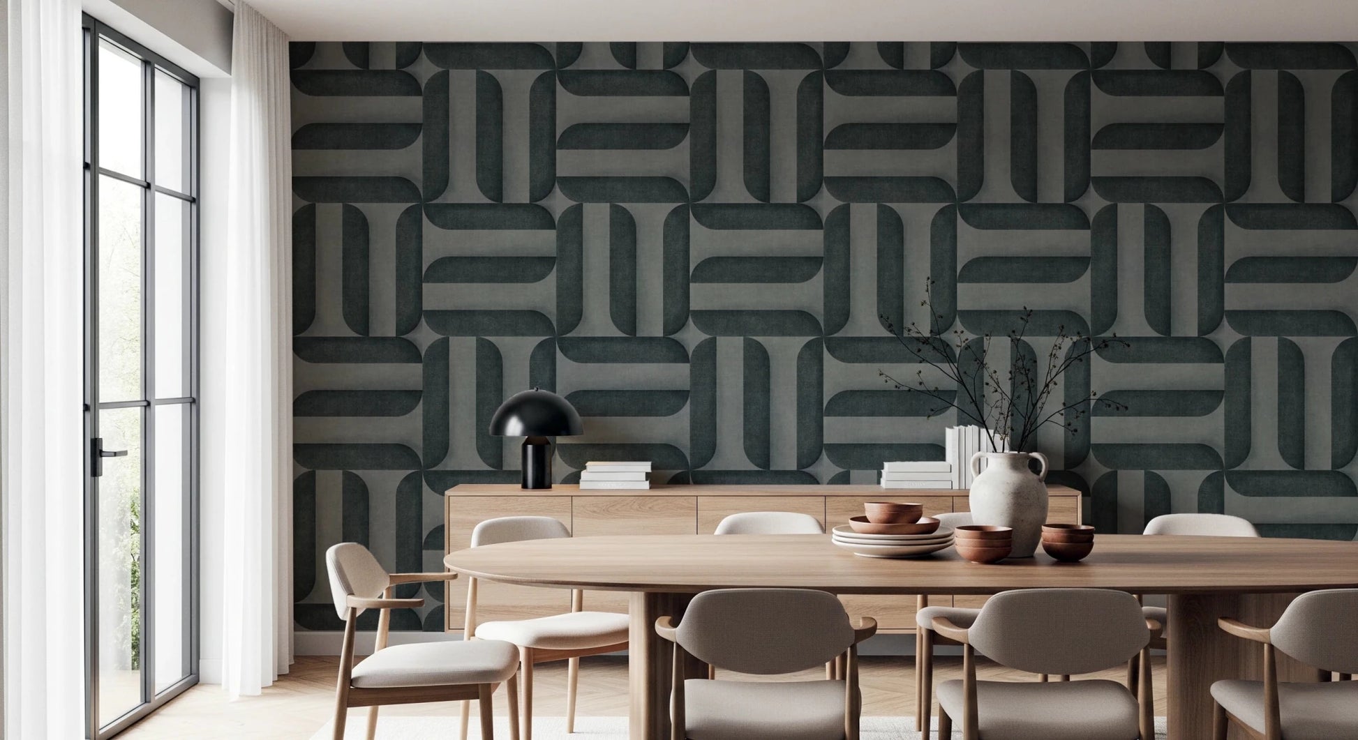 Modern Textured Signs Vintage Denim Wallpaper⁠