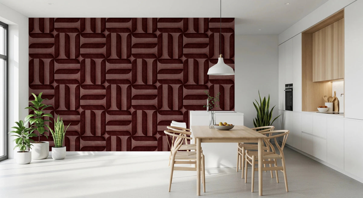 Wine Textured Geometric Wallpaper | Buy in UK