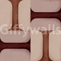 Modern Textured Tiles Clay wallpaper close-up showing the terracotta, blush and burgundy interlocking tile detail