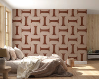 Modern Textured Tiles Copper Wallpaper⁠