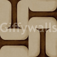 Modern Textured Tiles Umber wallpaper close-up showing the brown and cream interlocking tile detail