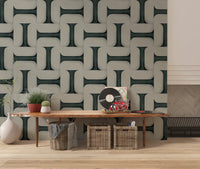 Modern Textured Tiles Vintage Denim Wallpaper⁠