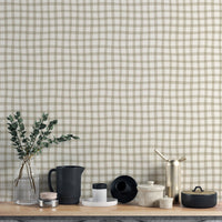 Wavy plaid wallpaper mural with soft flowing patterns
