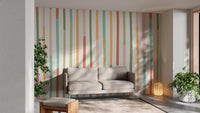 Playful colorful stripes wallpaper for modern interiors
