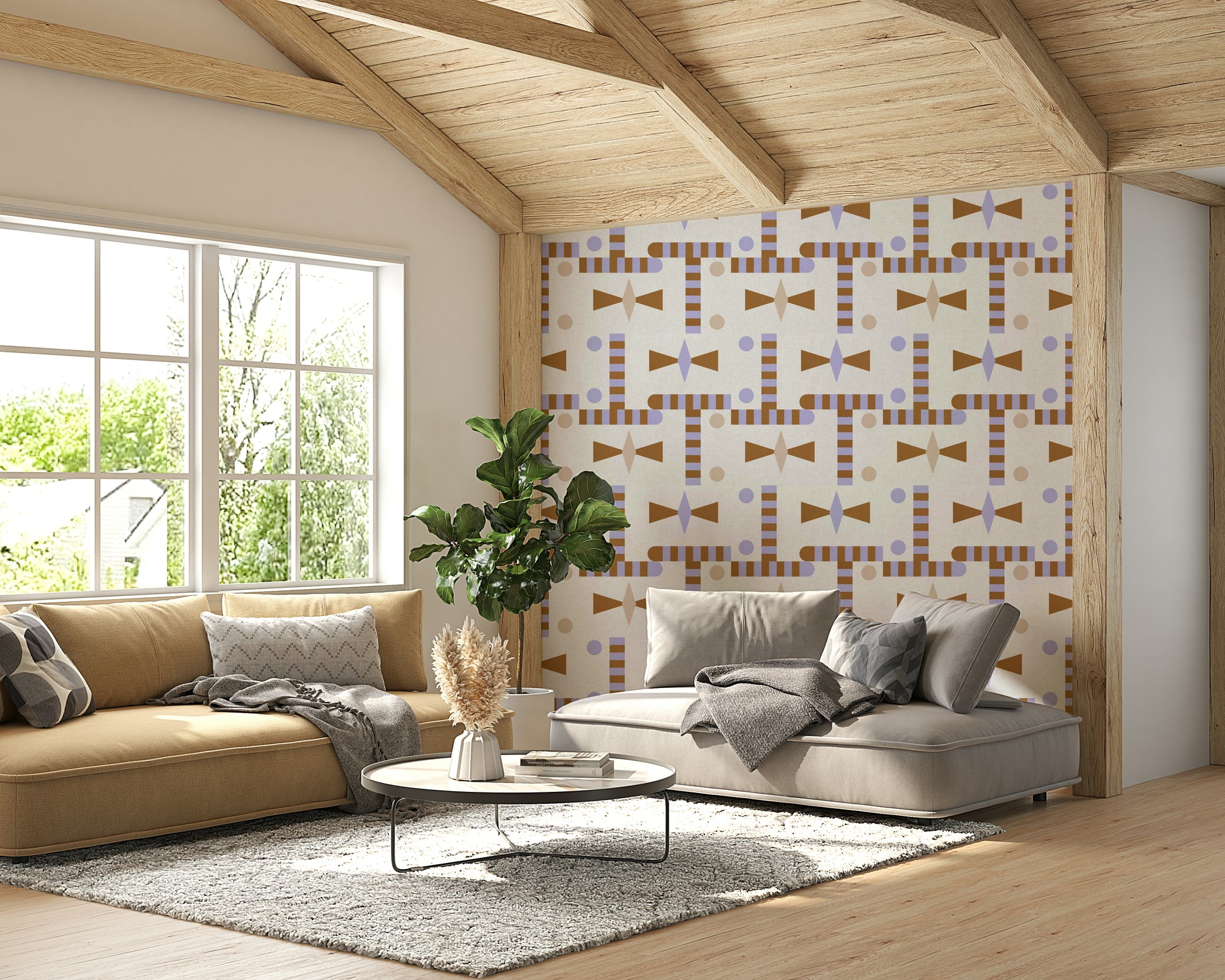 Soft woven pattern wallpaper for living room

