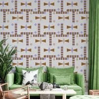 Artistic fabric-look wallpaper for interiors


