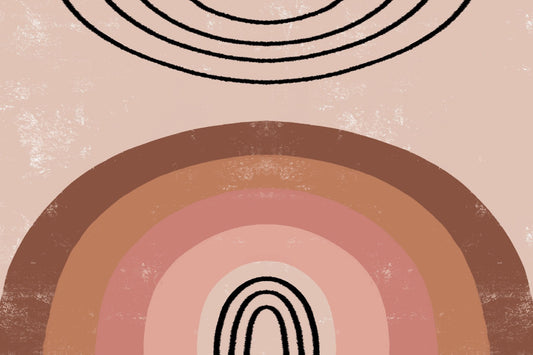 Brown Boho Kids Rainbow Wallpaper Mural