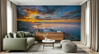 Morning sun rays Monaco at Dawn wallpaper mural.
