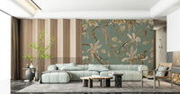 Fun and playful wall mural of monkeys in a vibrant tropical scene