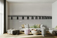 The mural gives a feeling of timeless elegance.

