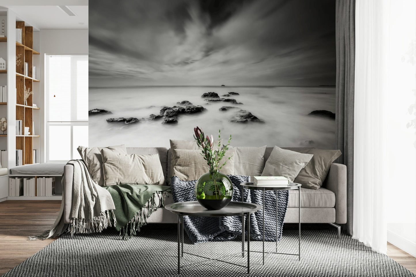 Monochrome Seascape Dream Wall Mural -2528950