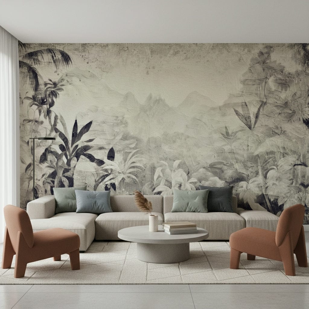 Monochrome Jungle Dream Wall Mural -2530925