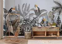 Monochrome Kids Jungle Wallpaper Mural - Giffywalls