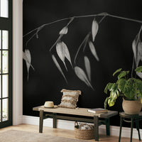 An angled shot of the mural's minimalist color palette.

