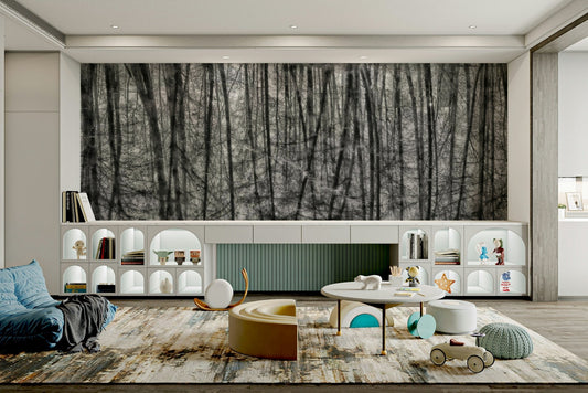 Calm mirrored trees wall mural
