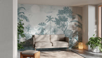 Black and white jungle wallpaper mural for nature lovers
