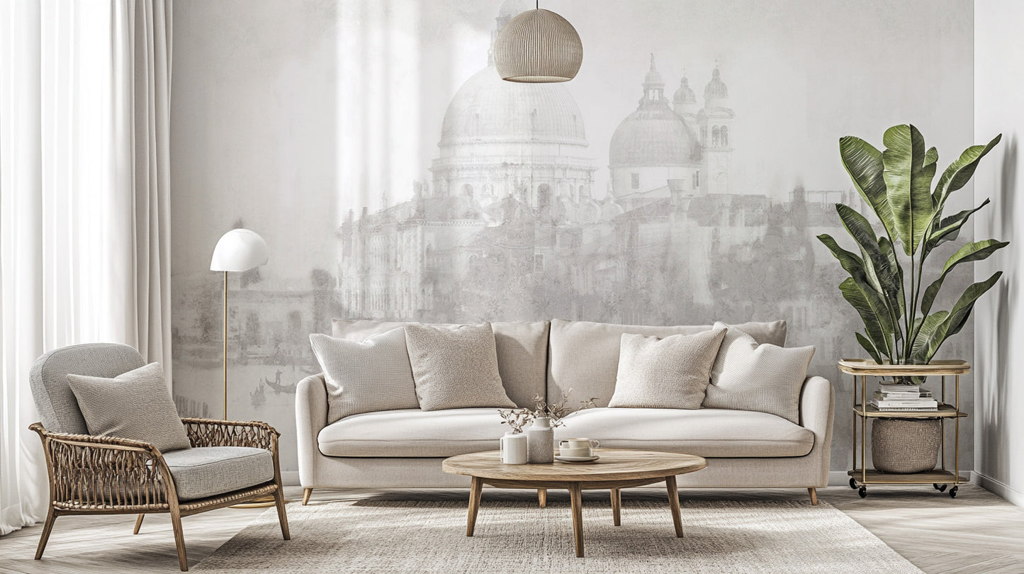 Monochrome Venice Cityscape Wall Mural