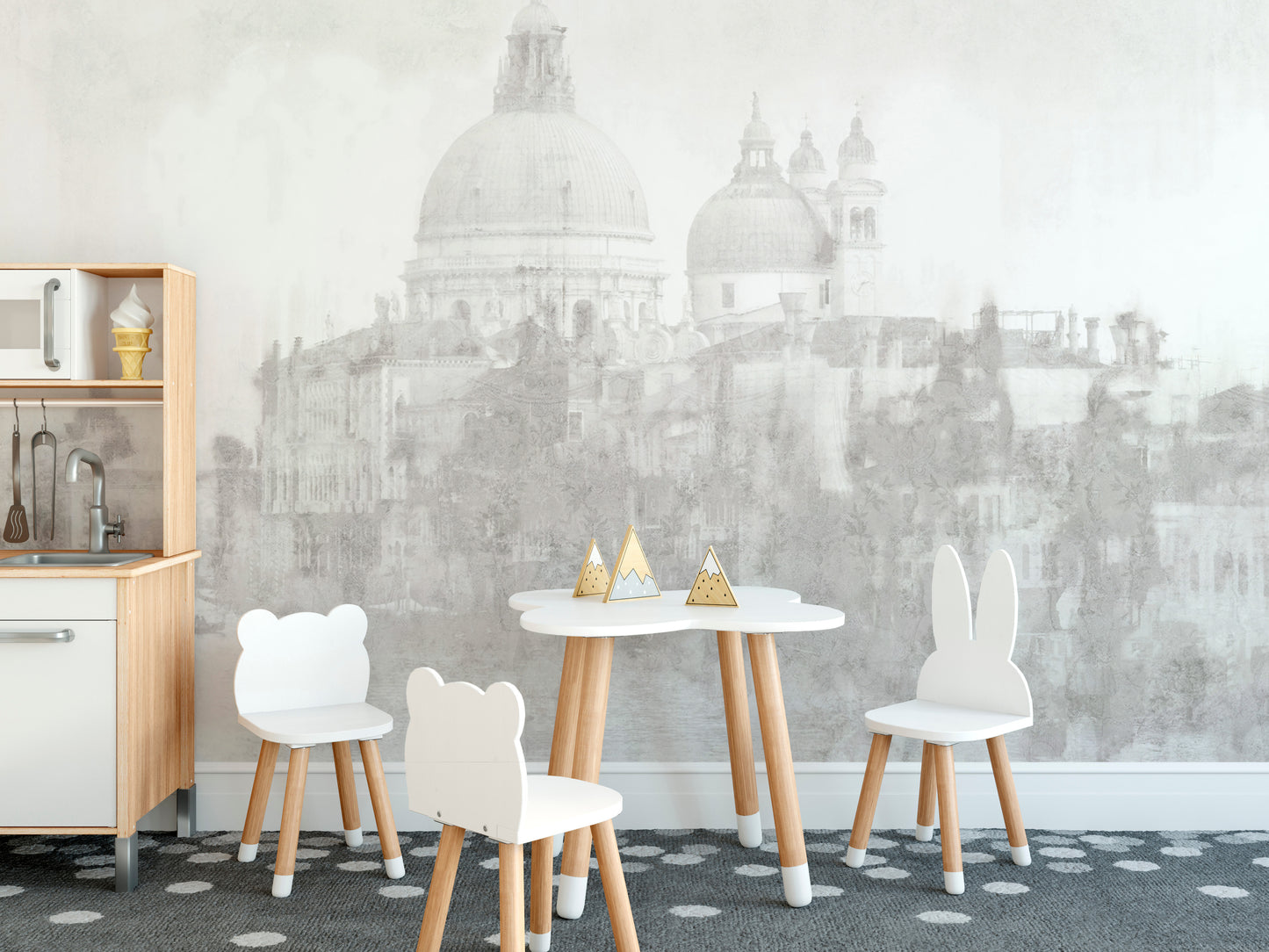 Monochrome Venice Cityscape Wall Mural
