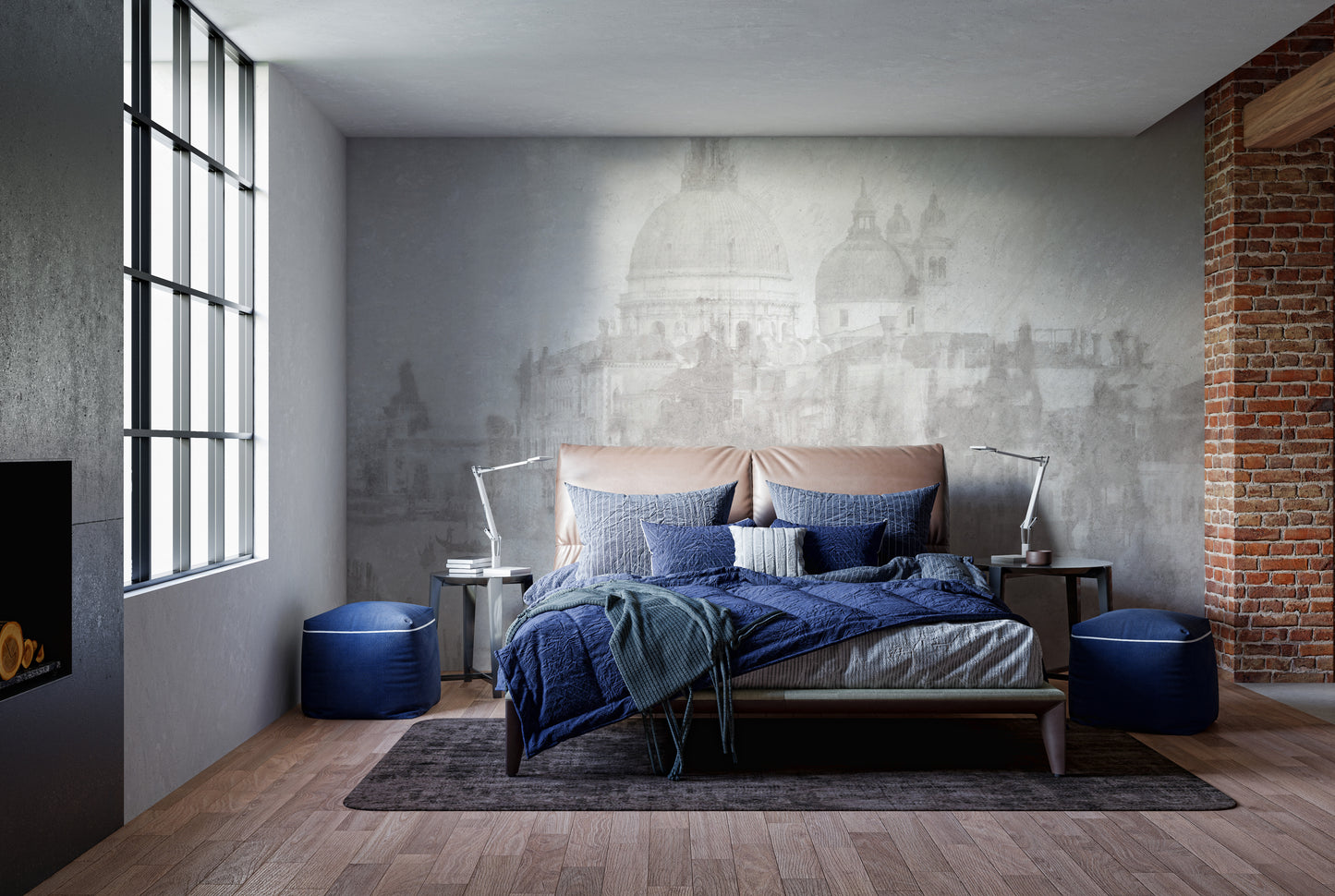 Monochrome Venice Cityscape Wall Mural