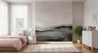Minimalist monochrome wallpaper with natural landscapes in black, white, and gray.