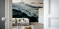 A calming water movement wallpaper mural that defines a space.

