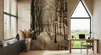 Parisian Stairs Mural Atmospheric street scene wall covering print.