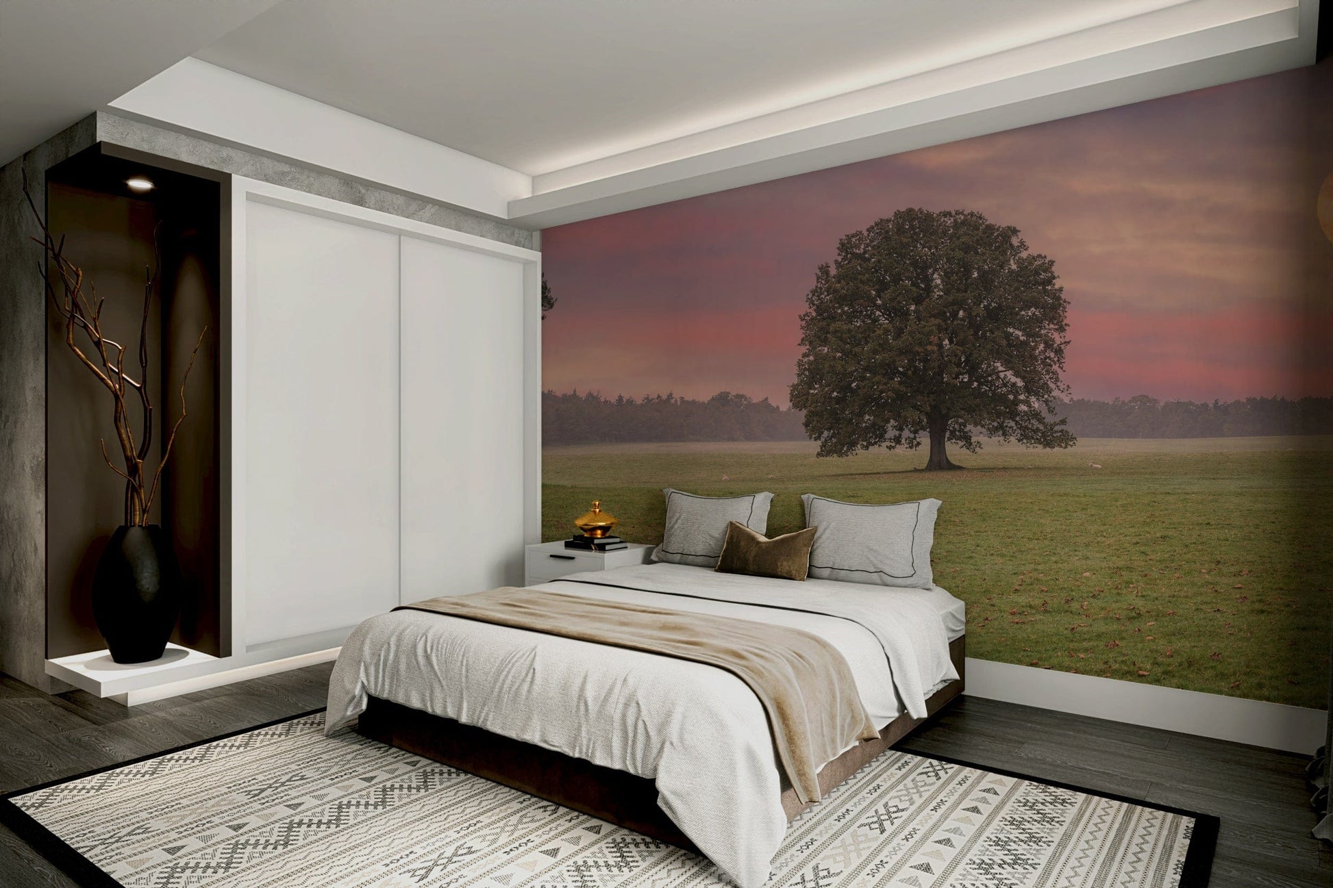 An artistic nature inspired mural for home decor.

