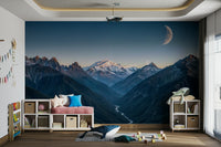 The colors are soft, muted tones of blue, gray, and black.

