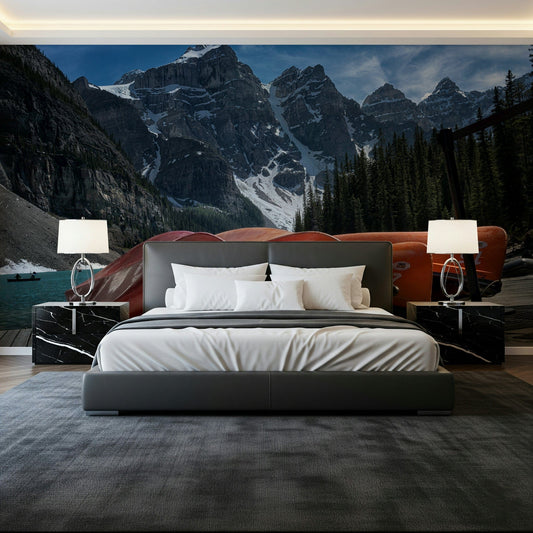 Moraine Lake Canoes Wall Mural -2321250