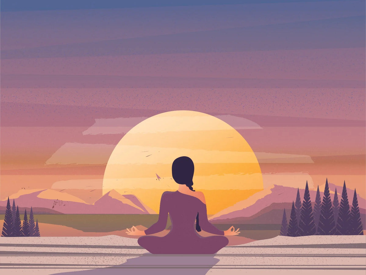Meditation Sun Motif Wallpaper Mural