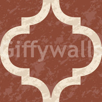 Textured-look amber ogee wallpaper with classic Moroccan shapes