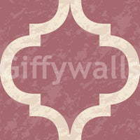 Classic ogee wall covering in vintage rose