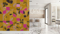Mosaic Brushstrokes Abstract wallpaper, puzzling brushstrokes, vivid hues.
