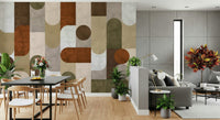 Vintage wall mural with detailed mosaic artistry evoking warmth and timeless craftsmanship.
