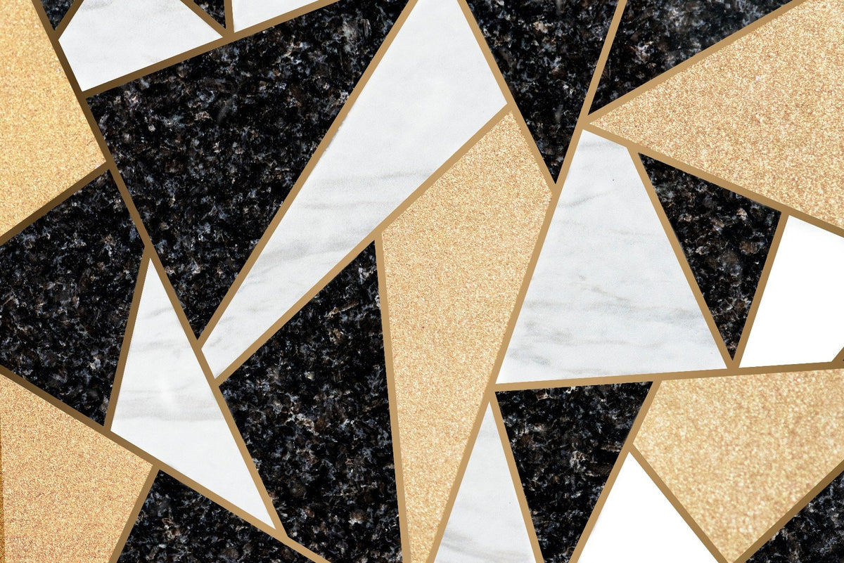 Mosaic Marble Tiles Wallpaper With Geometric Design in your room