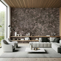 Textured wall mural with mottled soil-inspired patterns creating depth and organic character for living spaces.